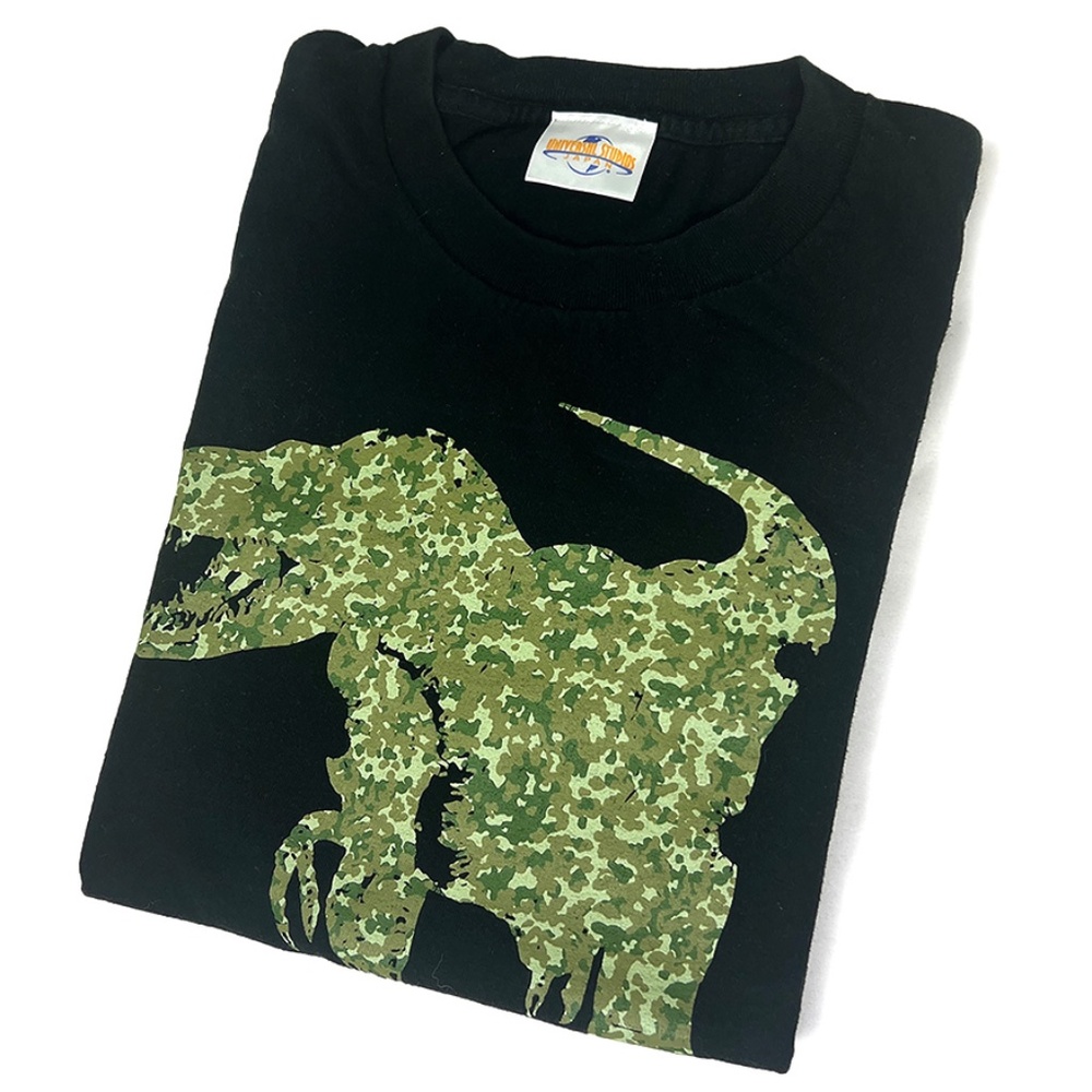 Universal Studios Japan Camo T-Rex Vintage Black T-Shirt